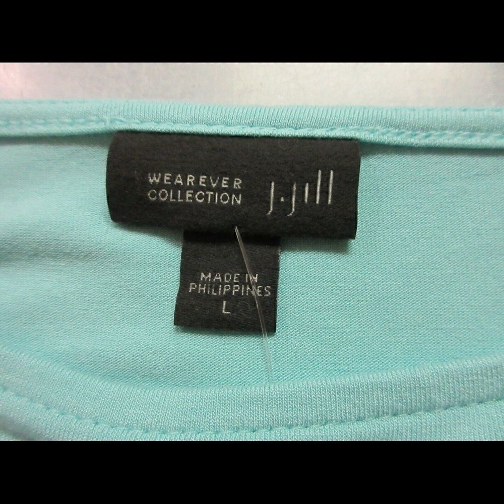 J. Jill top Wearever Collection aqua tee sz L - Picture 3 of 3